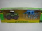  Traktor s modrým pohrabovadlem Pull Back Shuangdi Toys 